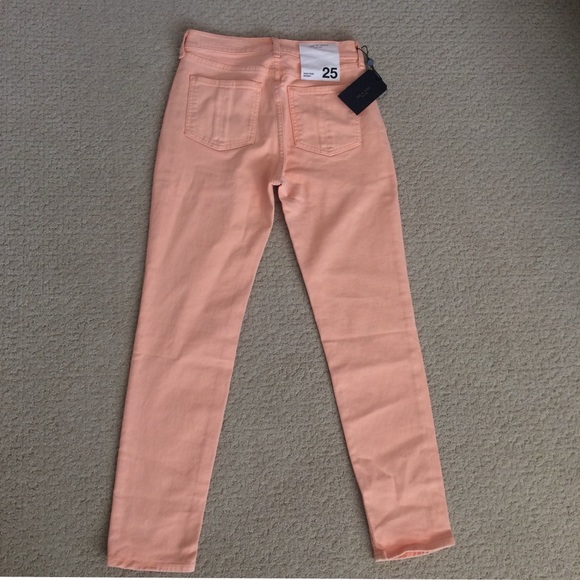 Rag & Bone High Rise Skinny Jeans salmon color - Picture 8 of 8